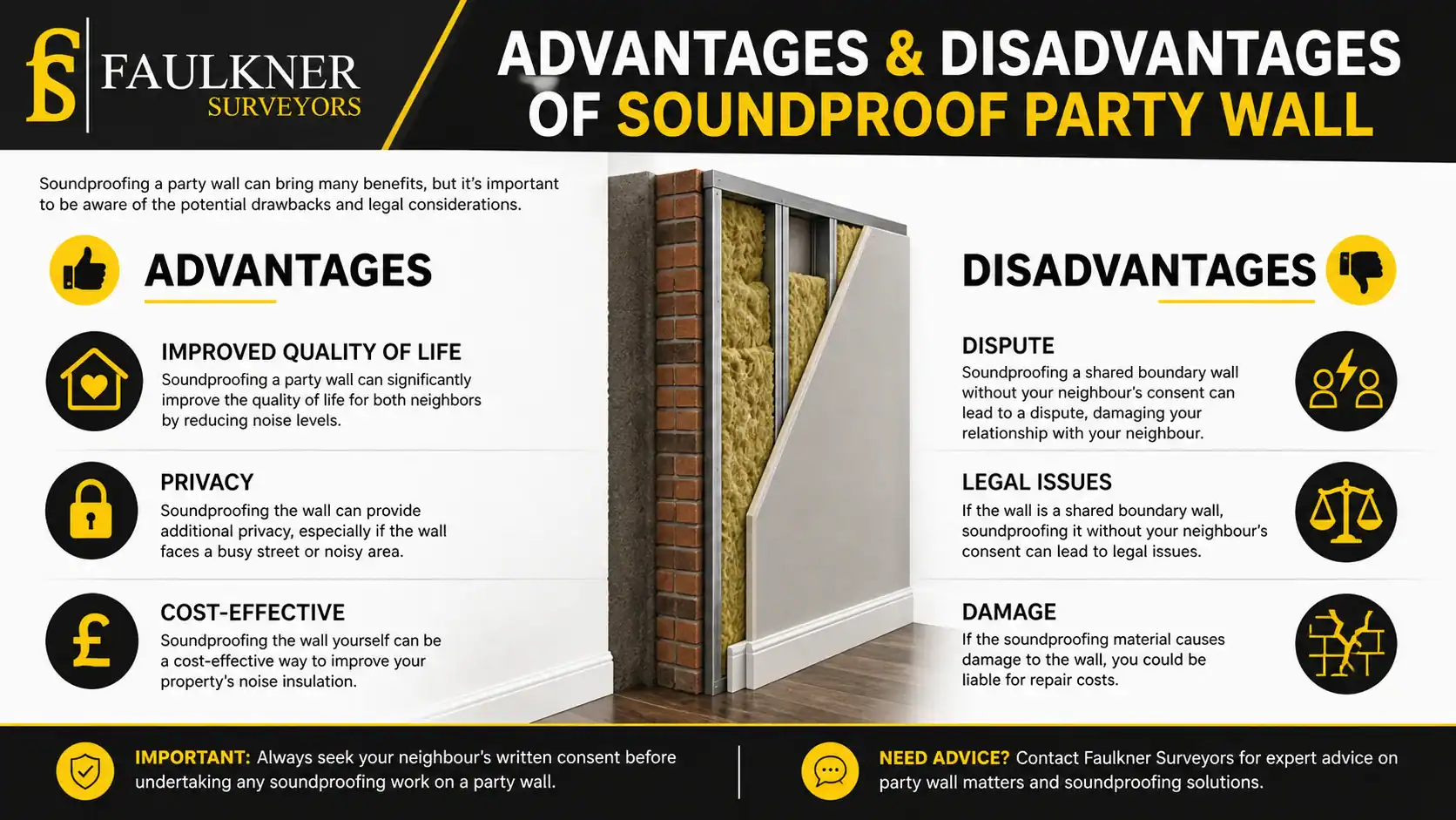 Can you soundproof a Party wall? 2 Advantages and Disadvantages of Soundproof Party Wall Reading