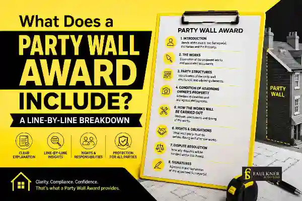 Party Wall Awards Explained Line-by-Line: What Property Owners and Neighbours Need to Know 1 What Does a Party Wall Award Include? A Line-by-Line Breakdown Reading